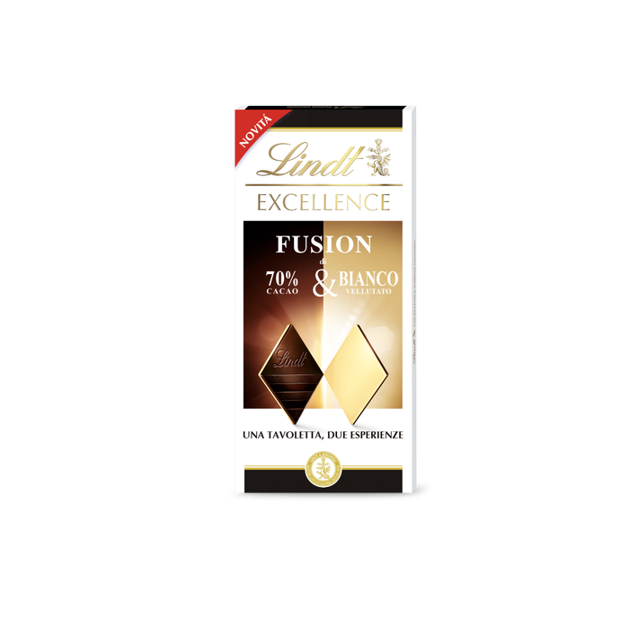 Tavoletta EXCELLENCE Fusion 70% Cacao e Bianco Vellutato 100g -Borgi Cioccolateria Lindt