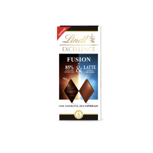 Tavoletta EXCELLENCE Fusion 85% Cacao Fior di Sale e Latte Extra Cremoso 100g - Borgi Cioccolateria Lindt