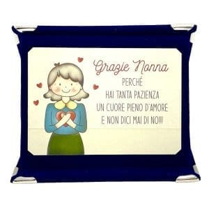 Mini targa a libretto vellutata "Grazie Nonna" - Borgi Cioccolateria Lindt