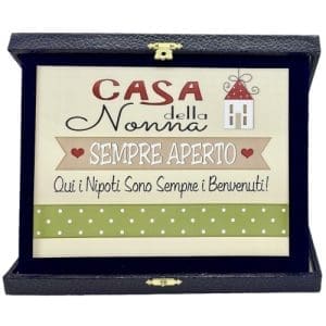 Targa con cofanetto rettangolare Cm. 23x18 - Casa della Nonna - Borgi Cioccolateria Lindt
